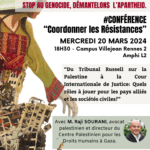 "Coordonner les résistances", conférence de Raji Sourani, à l'Université de Rennes 2