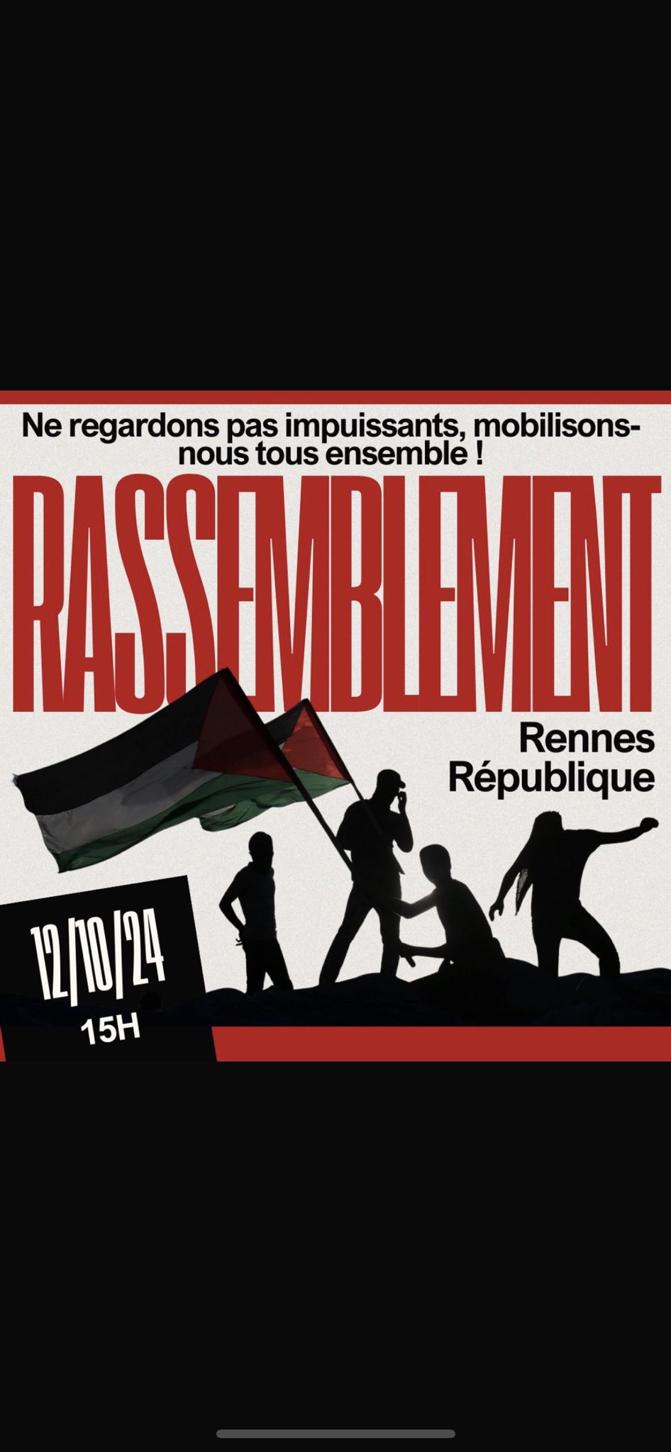 samedi 12, à 15h place de la république, rassemblement de solidarité avec la Palestine et le Liban.